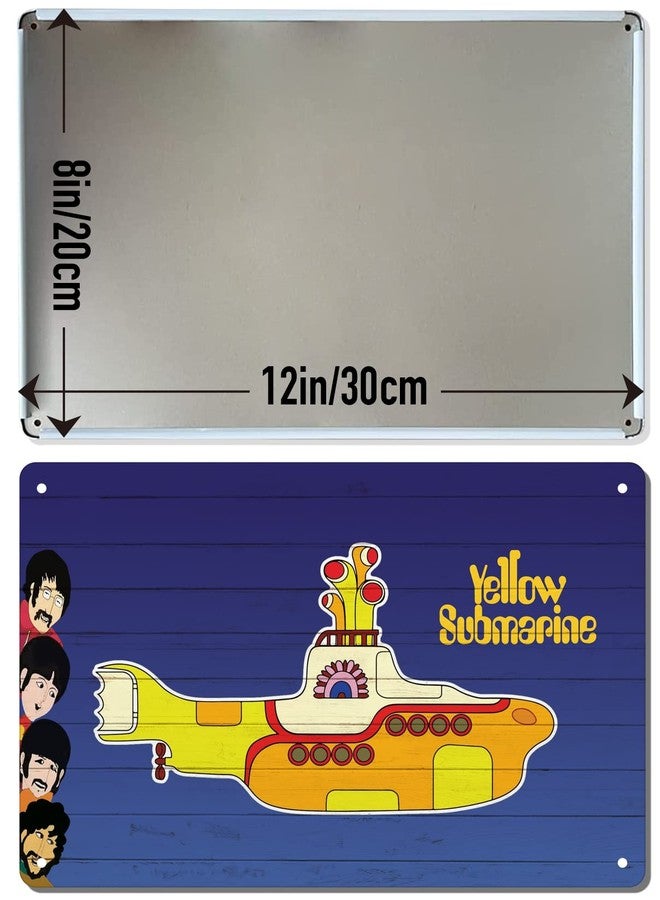 ORIMAMI Yellow Submarine Metal Tin Sign Retro Wall Art Decor,The Beatles Yellow Submarine Decoration Gifts for Birthday/Christmas/Valentine's Day 12x8 Inches - Image 2
